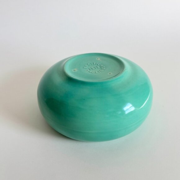 Pacific Pottery Vintage Turquoise Ceramic Bowl – Glossy Glazed Pottery, Marked 1 - Picture 5 of 6